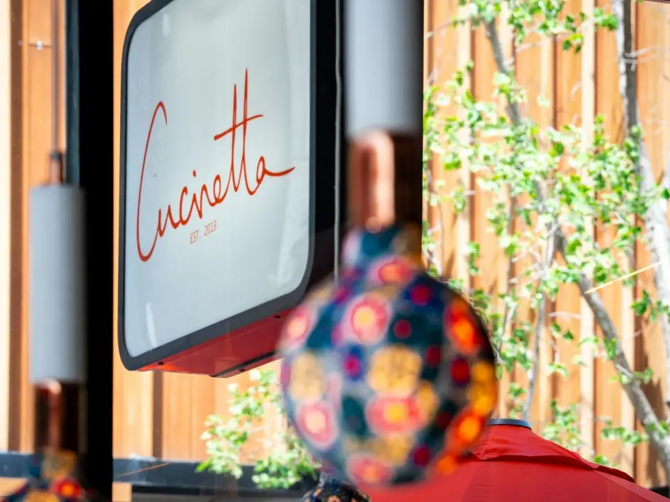 The Cucinetta sign at the South Yarra restaurant